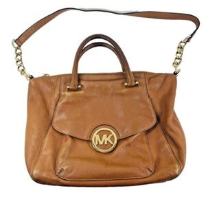 Michael Kors Fulton Brown Pebble Leather Bag